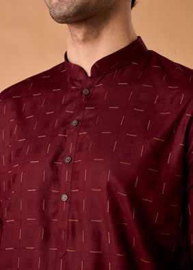 Manyavar Men Maroon Majesty Kurta Pajama