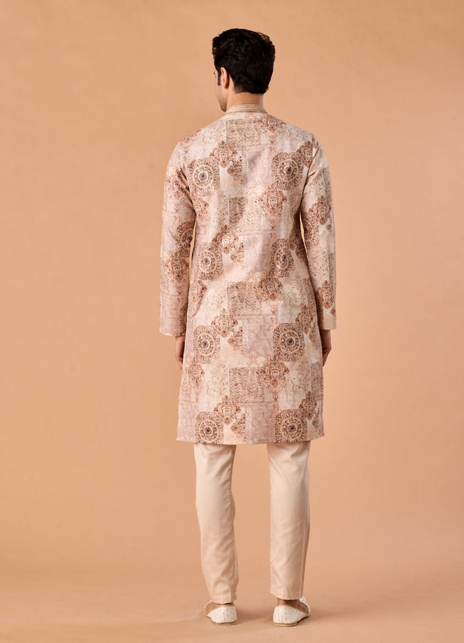 Manyavar Men Beige Splendor Kurta Pajama