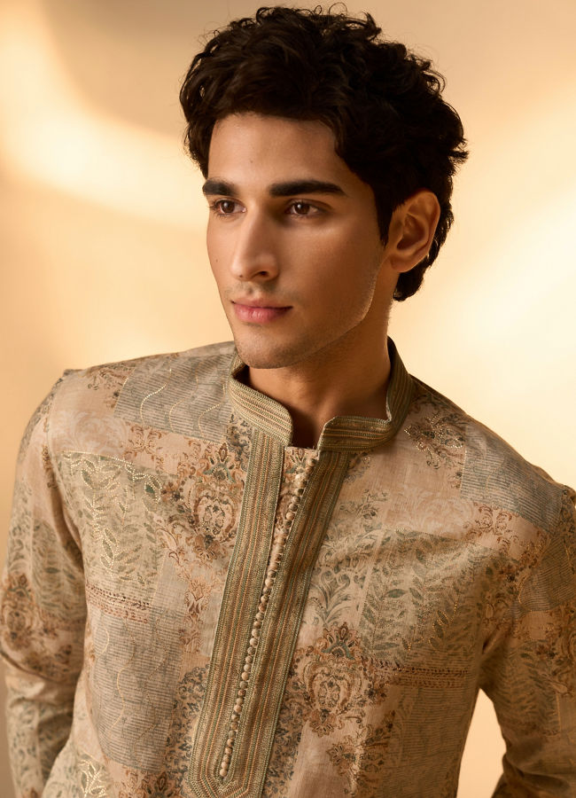 Manyavar Men Splendid Green Kurta Pajama