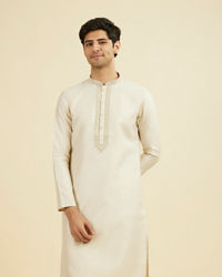 Manyavar Men Royal Beige Kurta Pajama