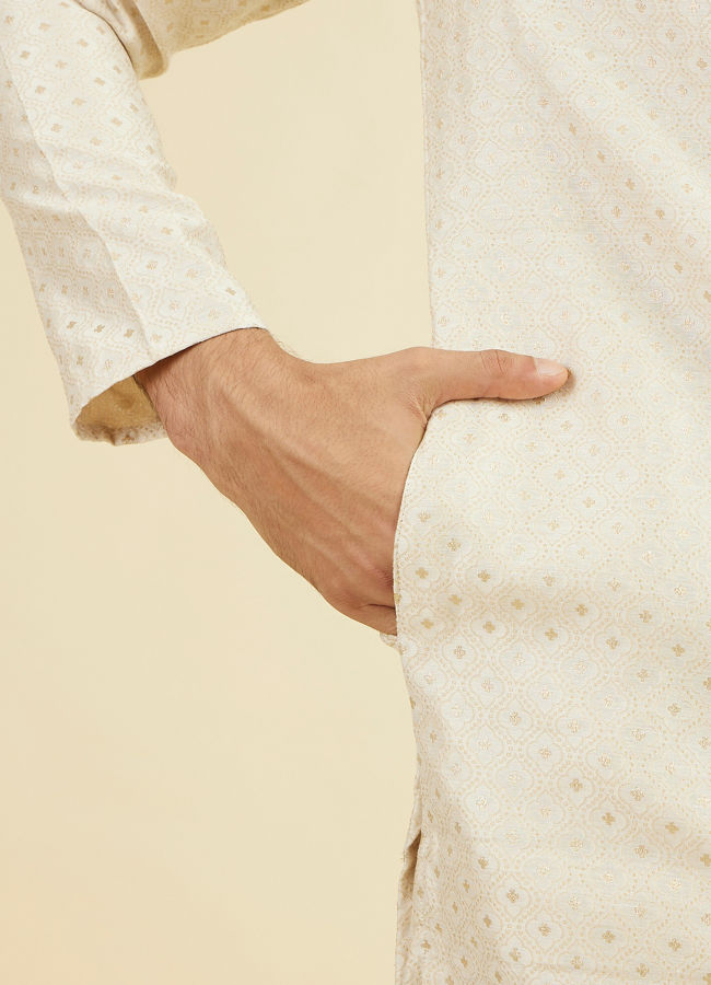Manyavar Men Royal Beige Kurta Pajama