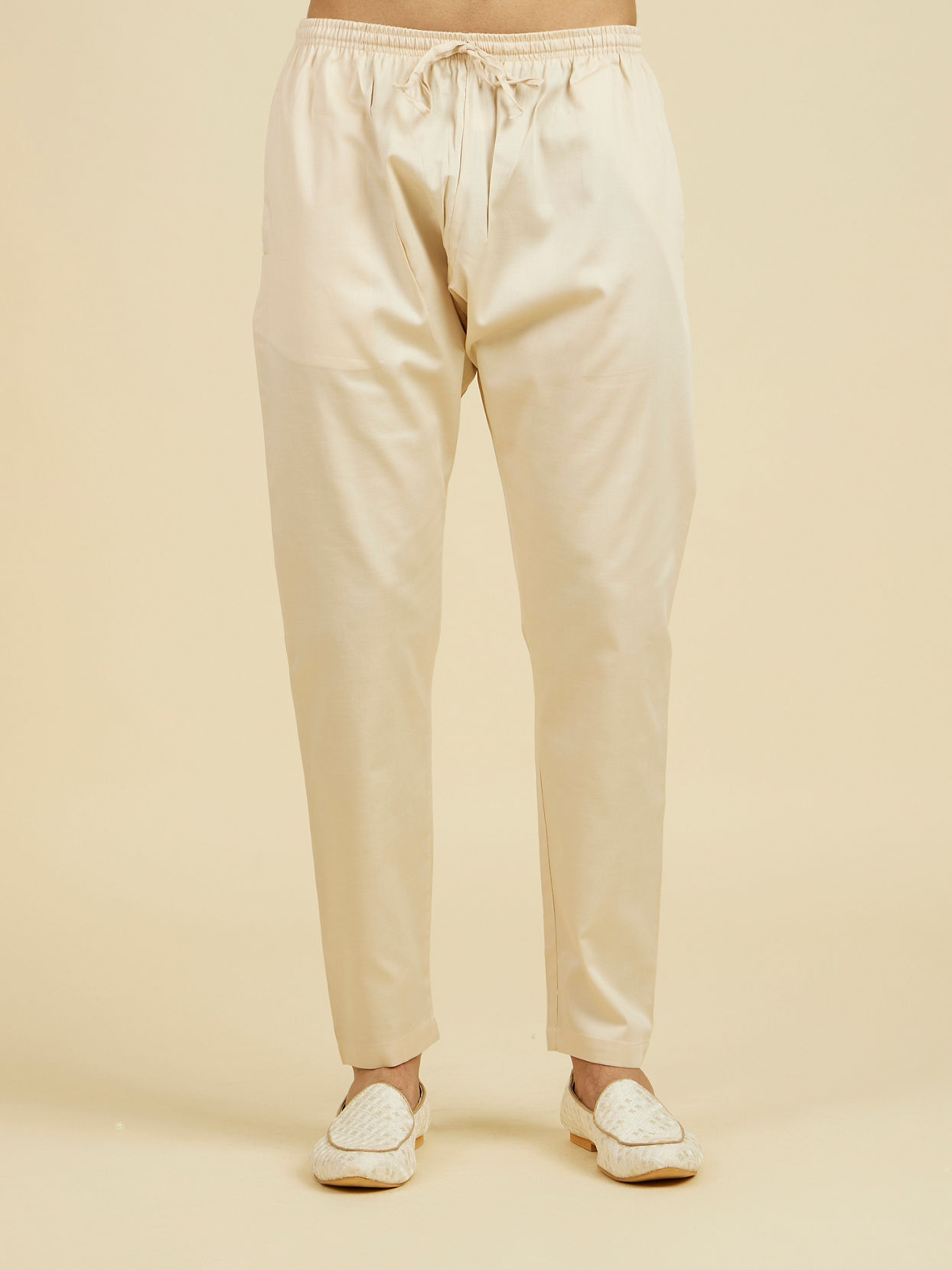 Manyavar Men Royal Beige Kurta Pajama