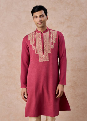 Manyavar Men Coral Festive Kurta Pajama