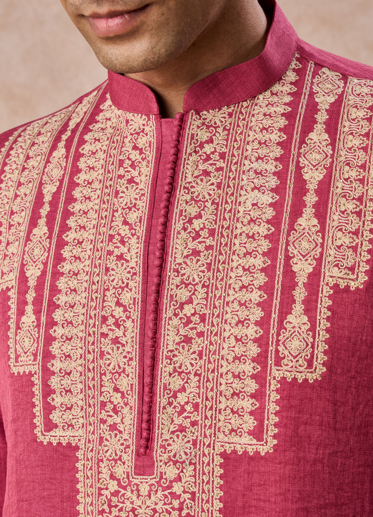 Manyavar Men Coral Festive Kurta Pajama