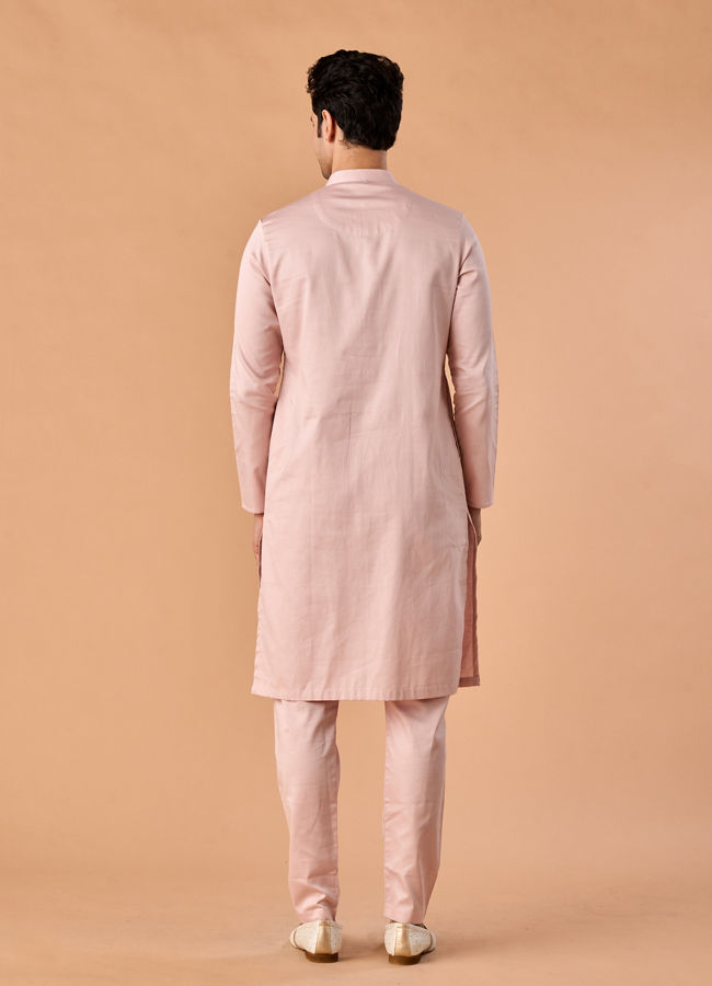 Manyavar Men Dusty Pink Kurta Pajama Elegance