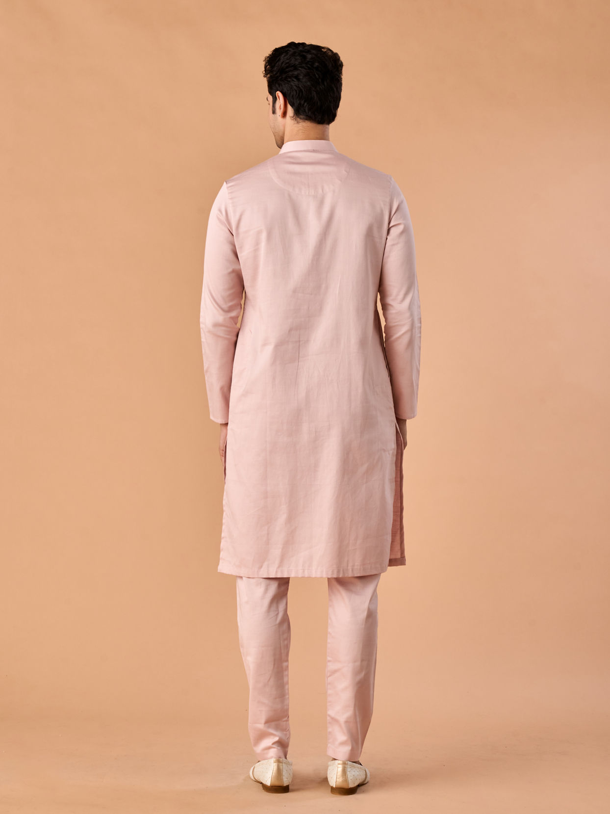 Manyavar Men Dusty Pink Kurta Pajama Elegance