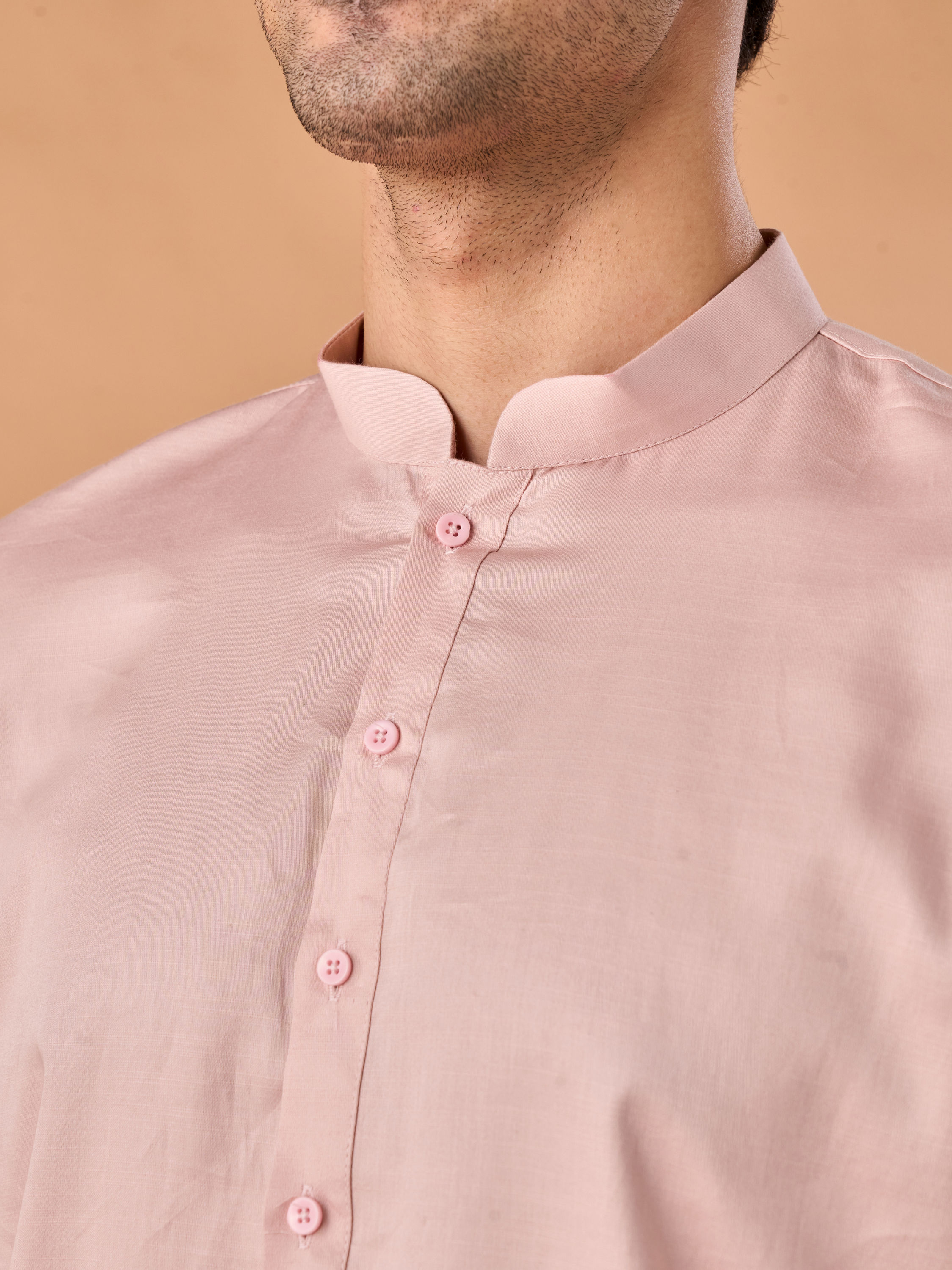 Manyavar Men Dusty Pink Kurta Pajama Elegance