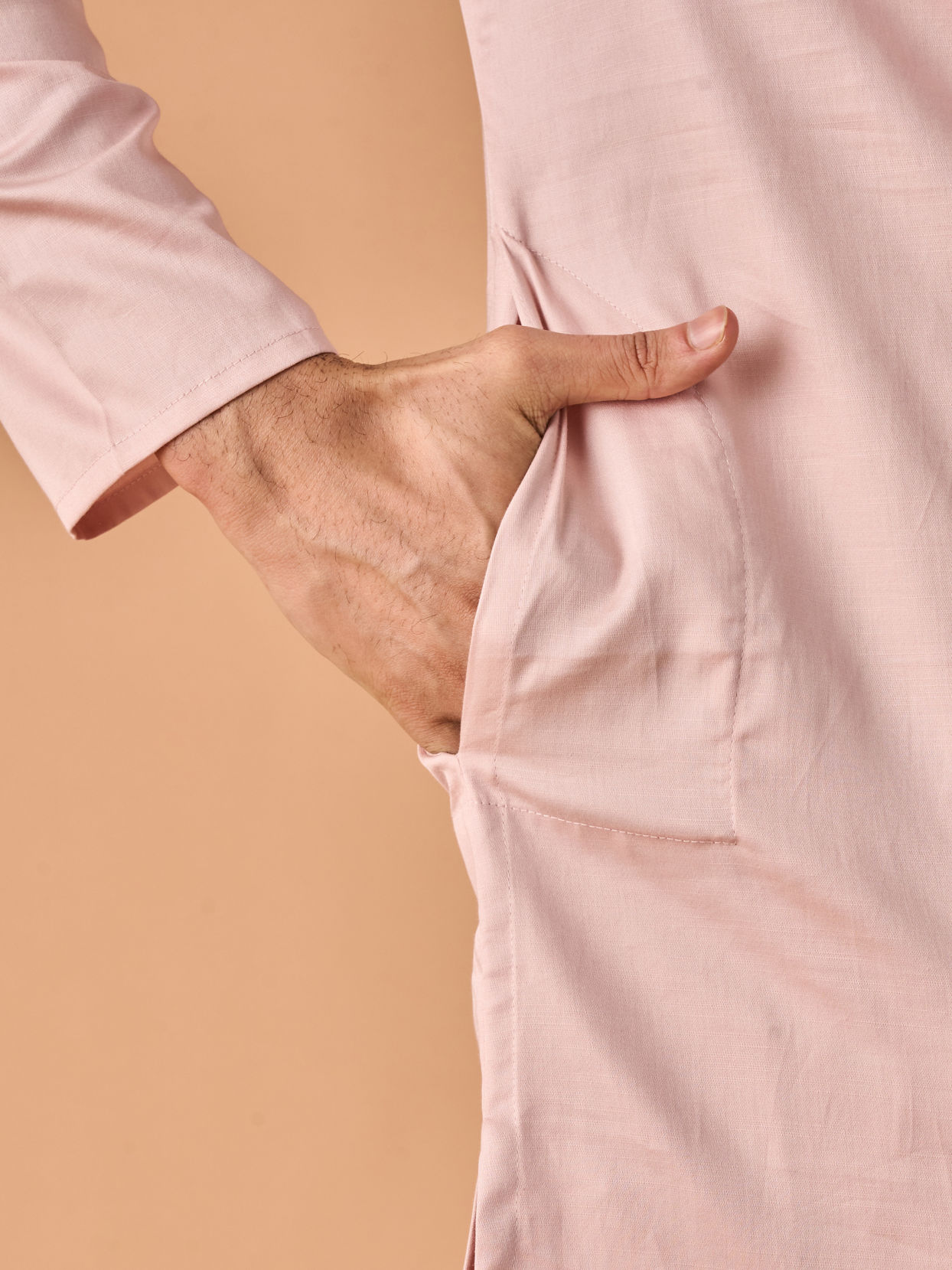 Manyavar Men Dusty Pink Kurta Pajama Elegance