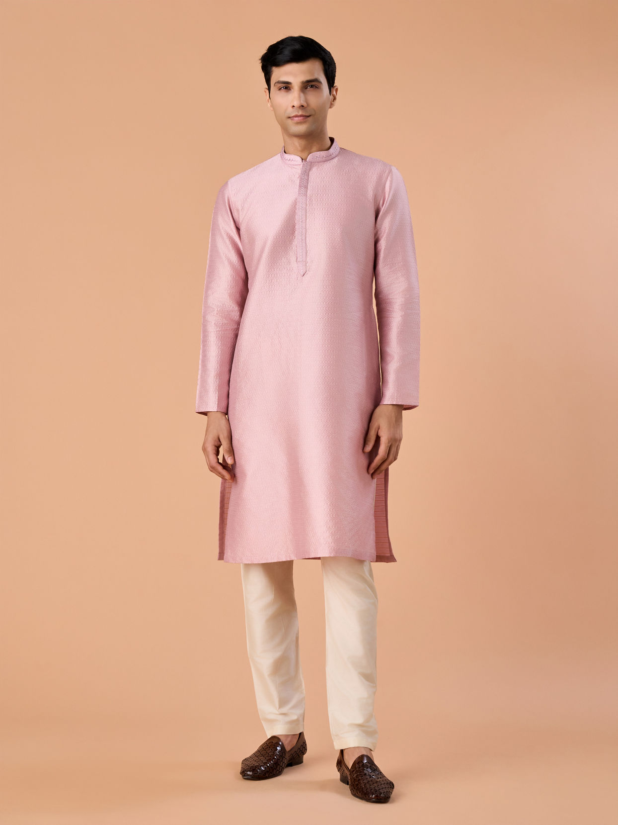 Manyavar Men Regal Pink Kurta Pajama