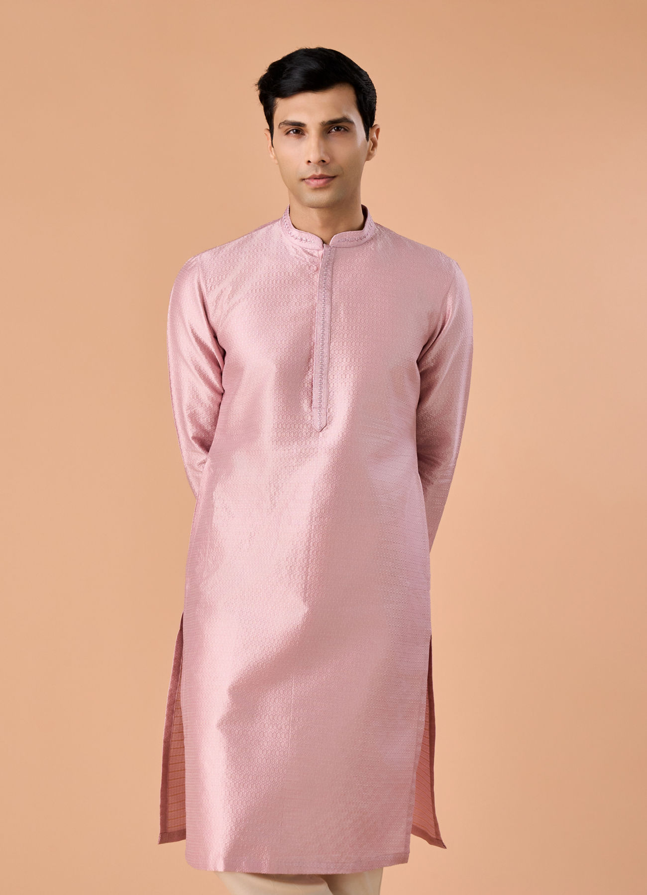 Manyavar Men Regal Pink Kurta Pajama