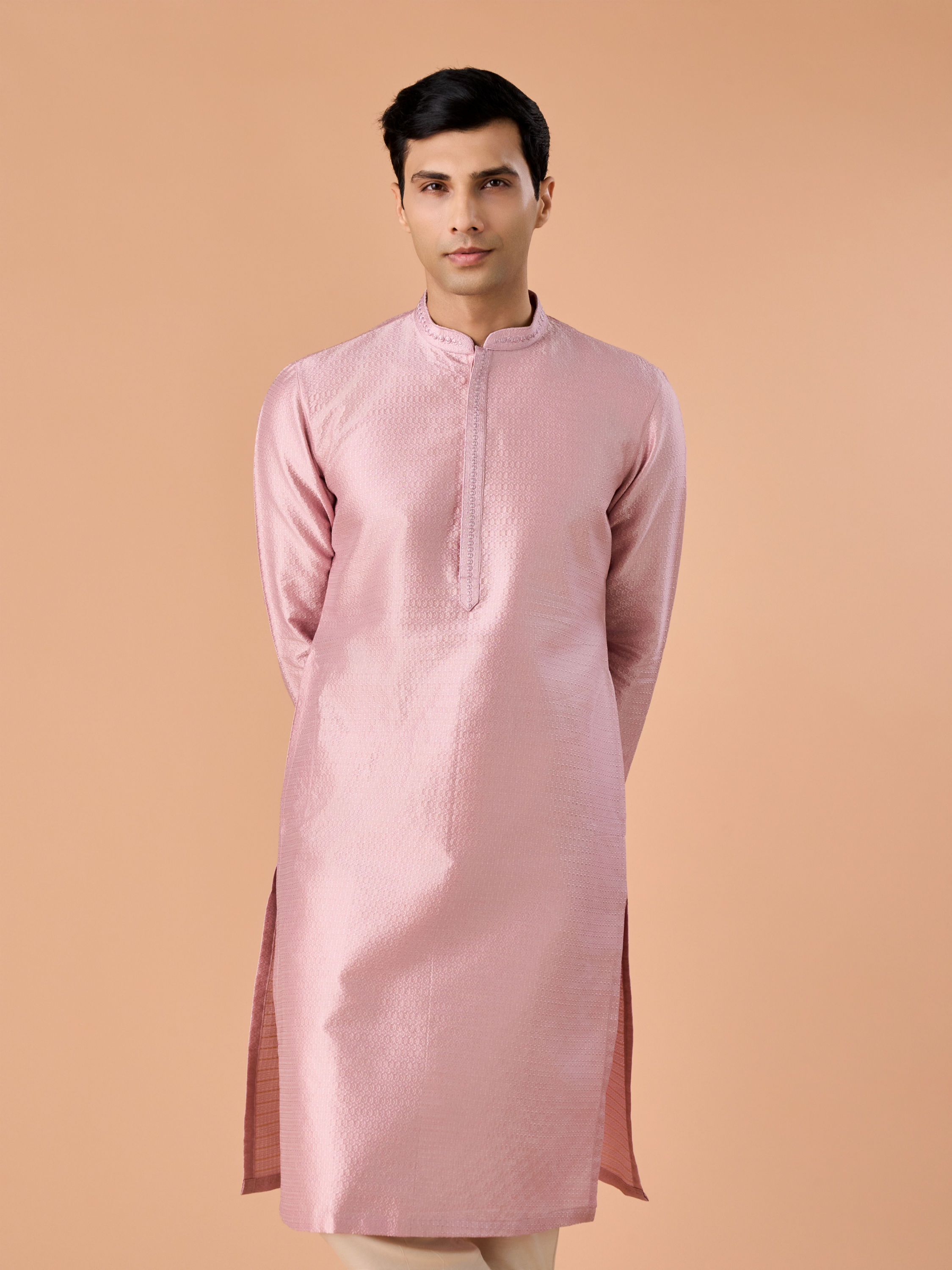 Manyavar Men Regal Pink Kurta Pajama