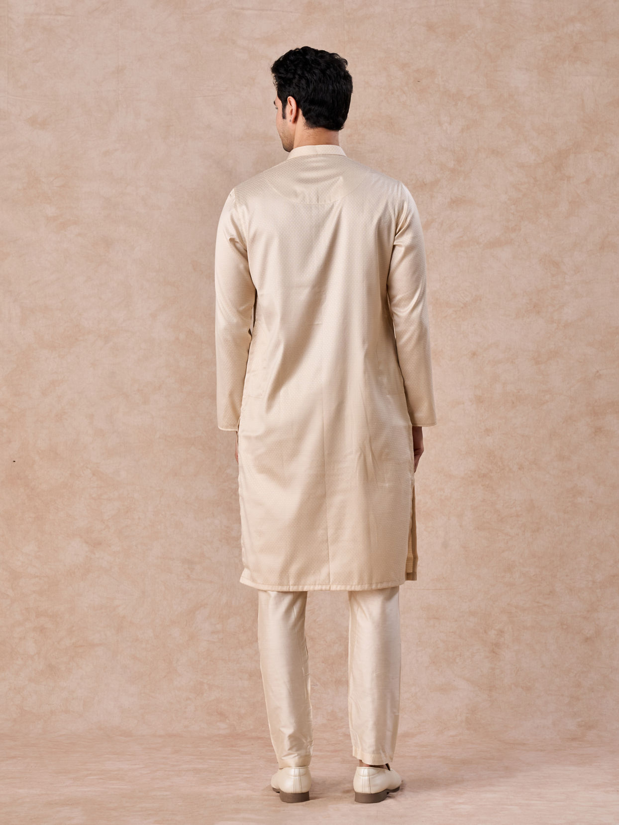 Manyavar Men Elegant Beige Elegance Kurta Pajama