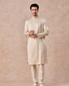 Manyavar Men Elegant Beige Elegance Kurta Pajama