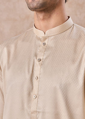 Manyavar Men Elegant Beige Elegance Kurta Pajama