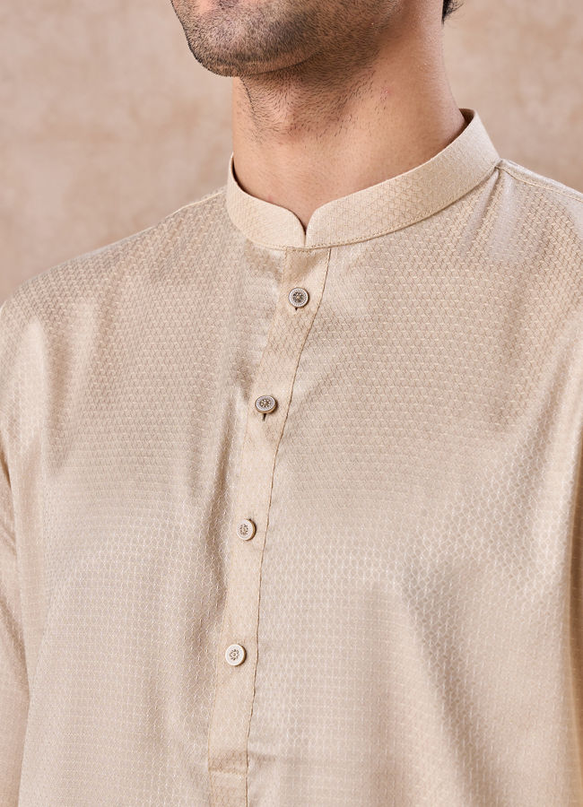 Manyavar Men Elegant Beige Elegance Kurta Pajama