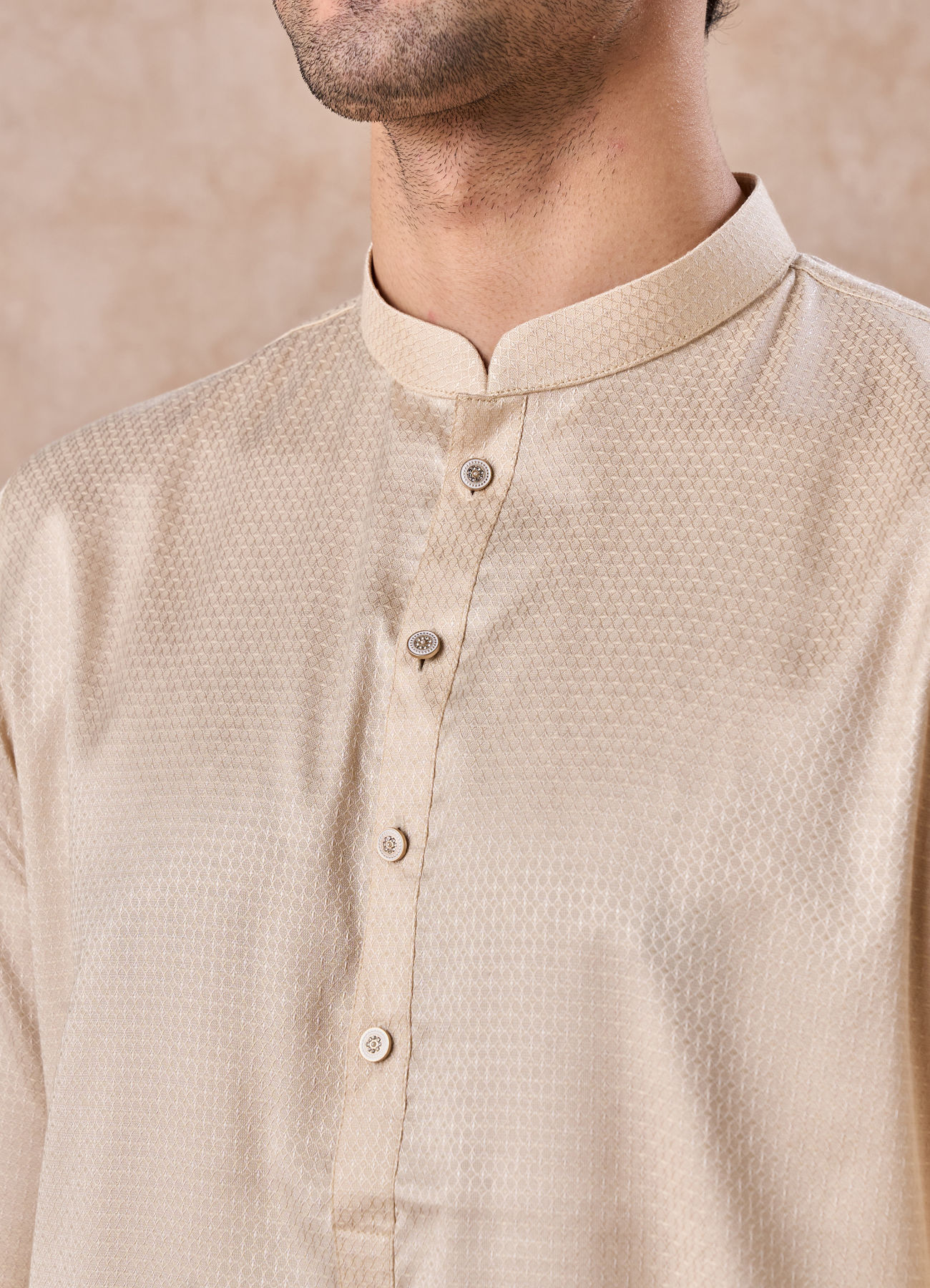 Manyavar Men Elegant Beige Elegance Kurta Pajama