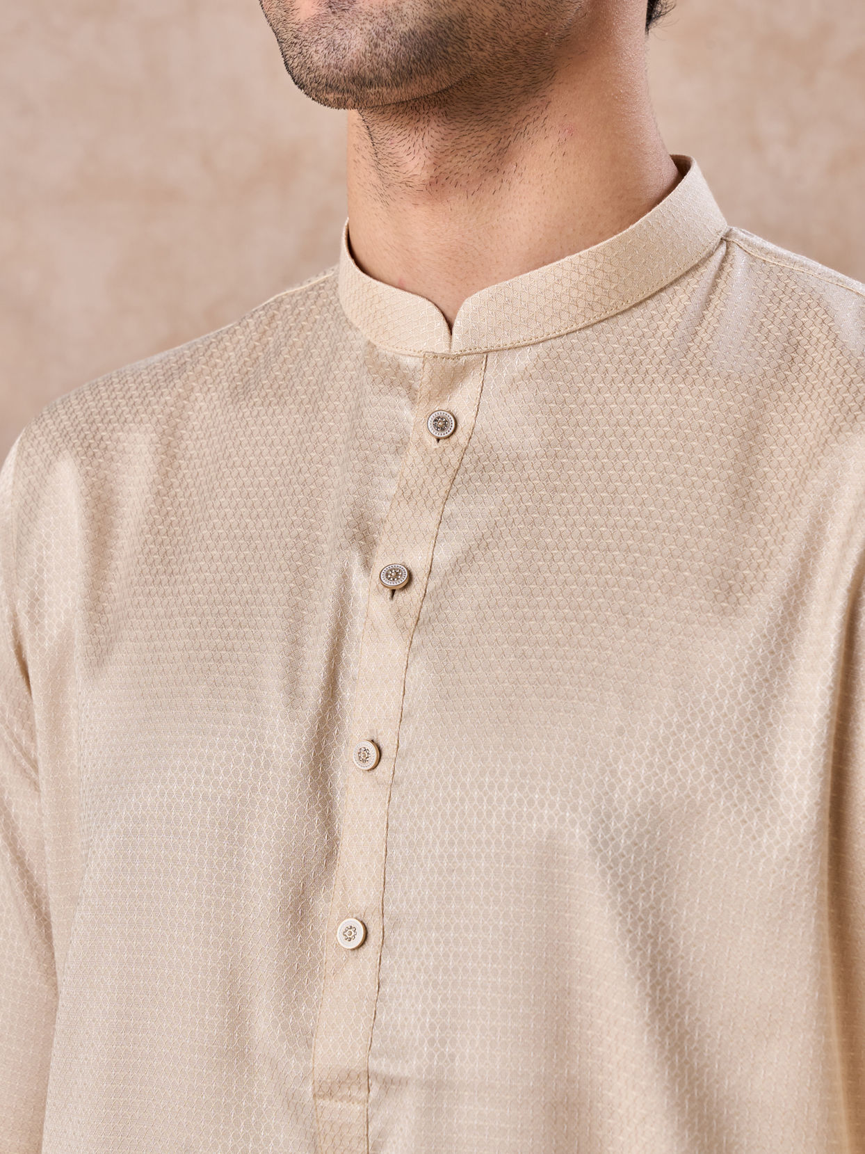 Manyavar Men Elegant Beige Elegance Kurta Pajama