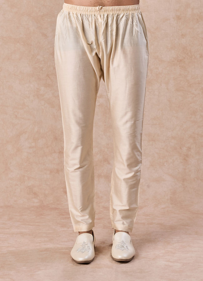 Manyavar Men Elegant Beige Elegance Kurta Pajama