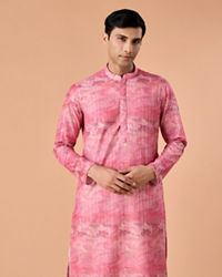 Manyavar Men Elegant Pink Celebration Kurta Pajama