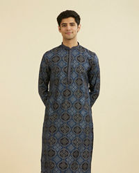 Manyavar Men Dark Blue Kurta Pajama