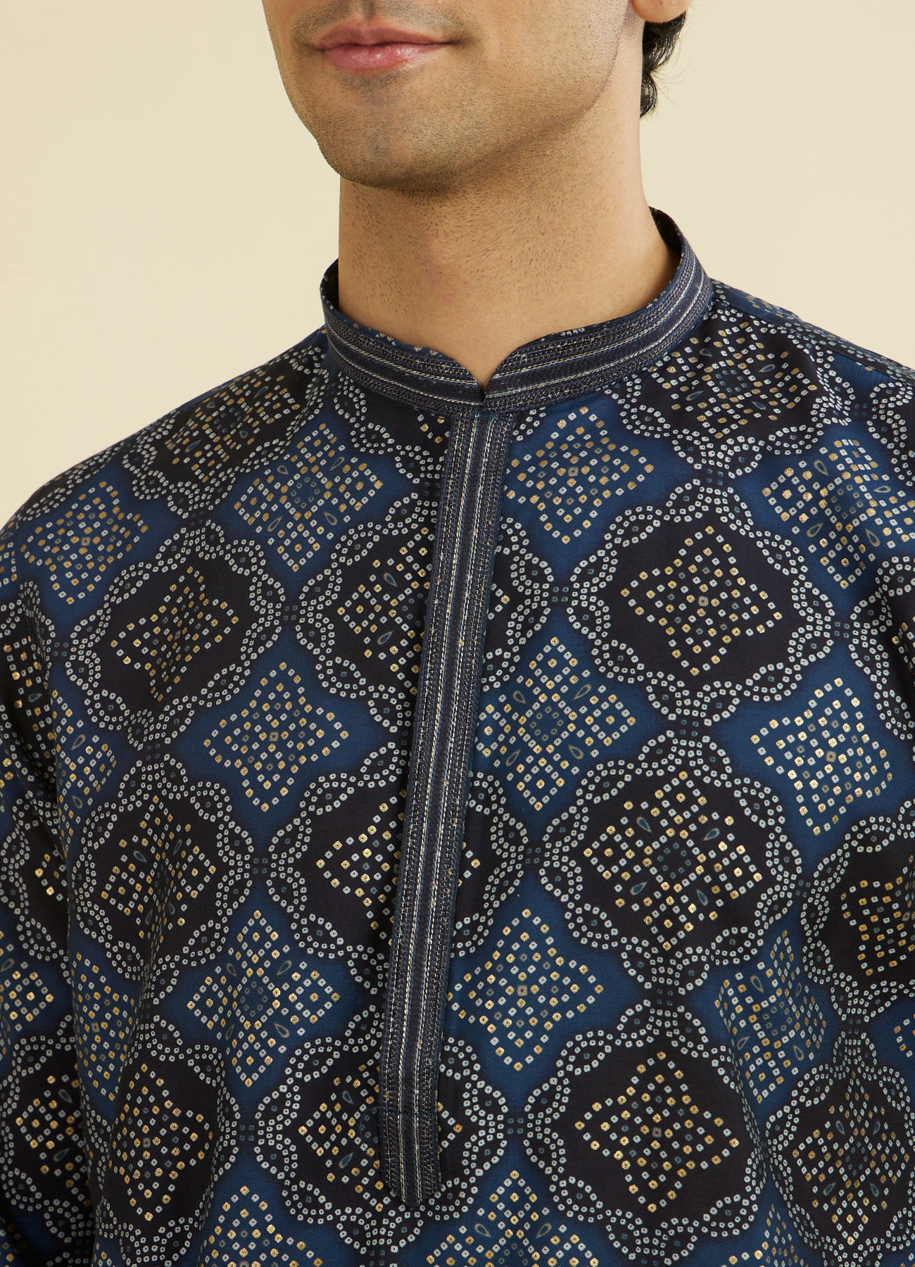 Manyavar Men Dark Blue Kurta Pajama