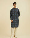 Manyavar Men Dark Blue Kurta Pajama