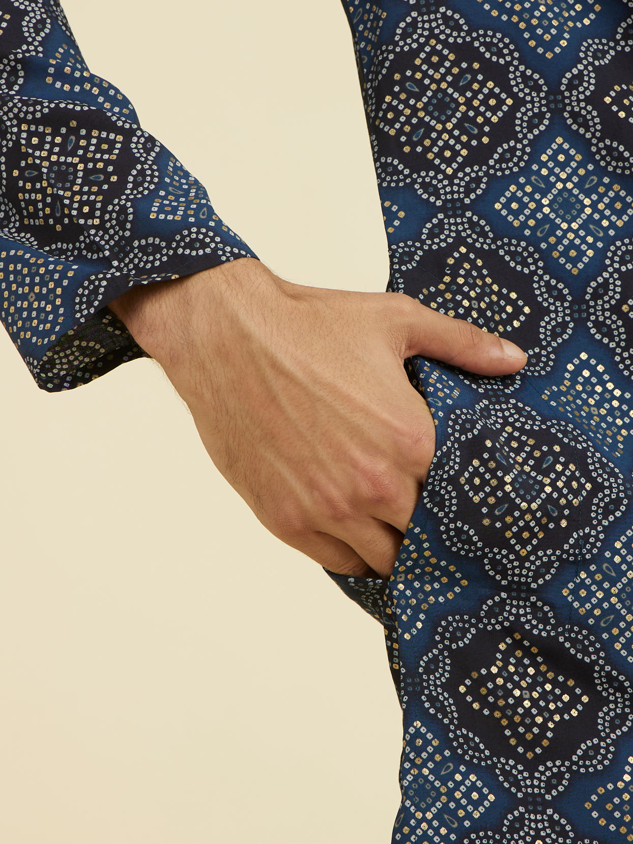 Manyavar Men Dark Blue Kurta Pajama