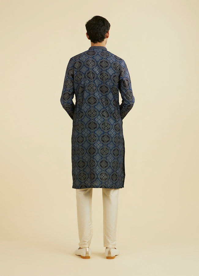 Manyavar Men Dark Blue Kurta Pajama