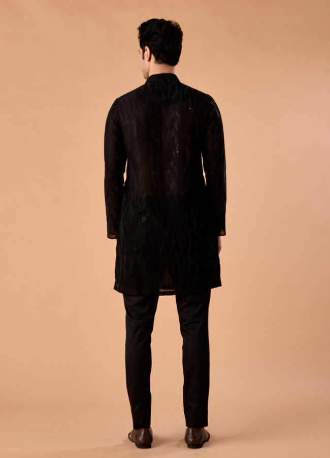 Manyavar Men Black Elegance Kurta Pant