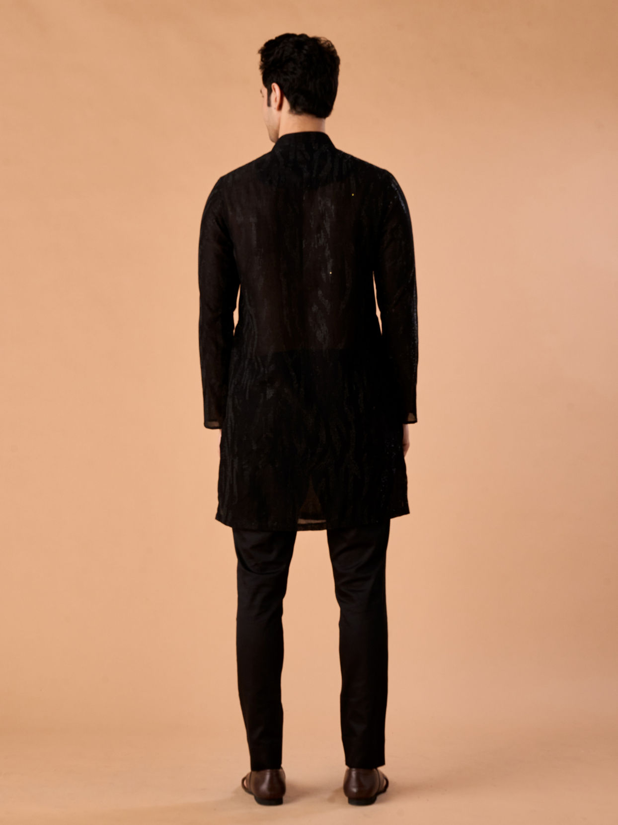 Manyavar Men Black Elegance Kurta Pant