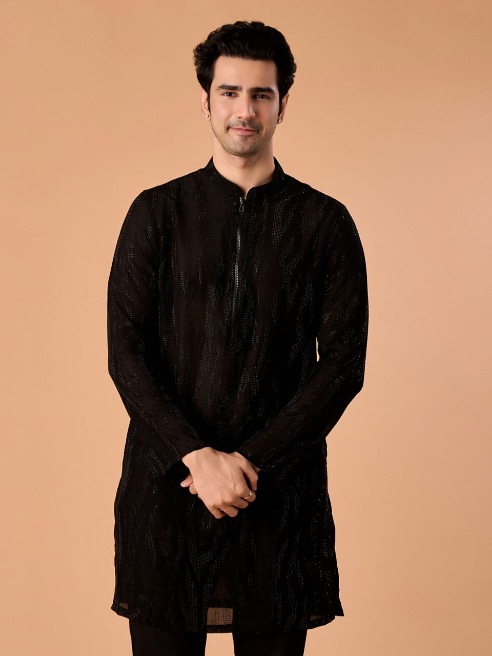 Manyavar Men Black Elegance Kurta Pant