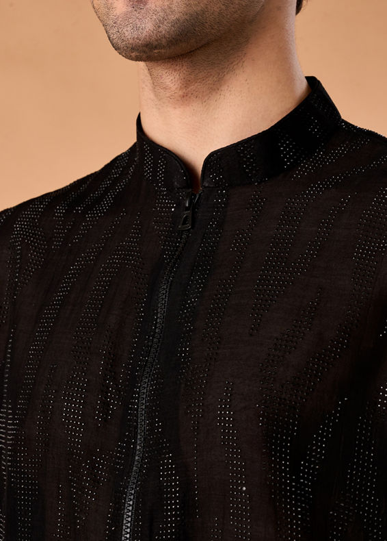 Manyavar Men Black Elegance Kurta Pant