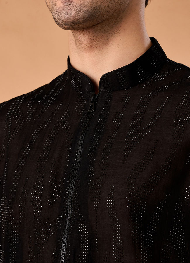 Manyavar Men Black Elegance Kurta Pant