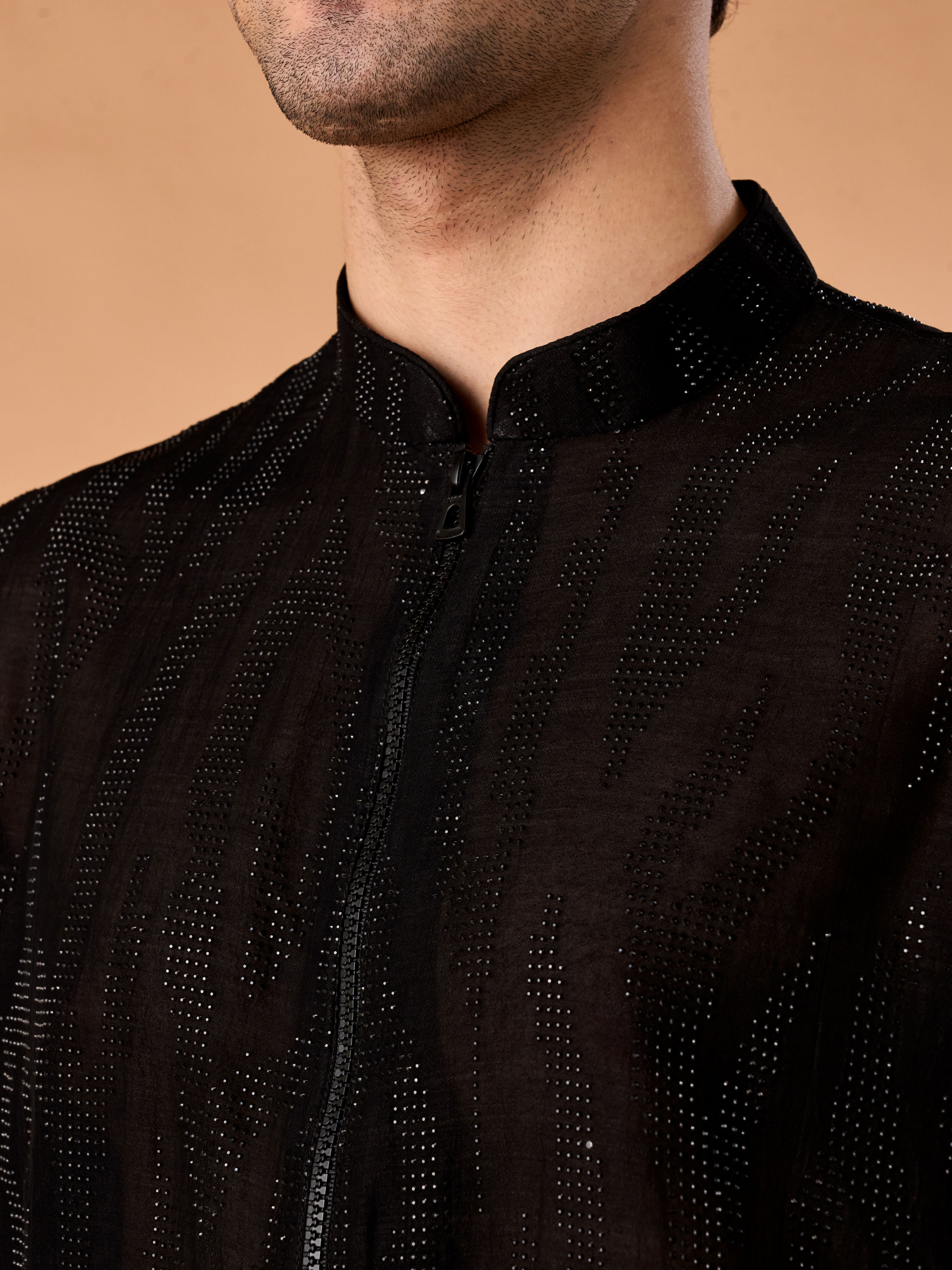 Manyavar Men Black Elegance Kurta Pant