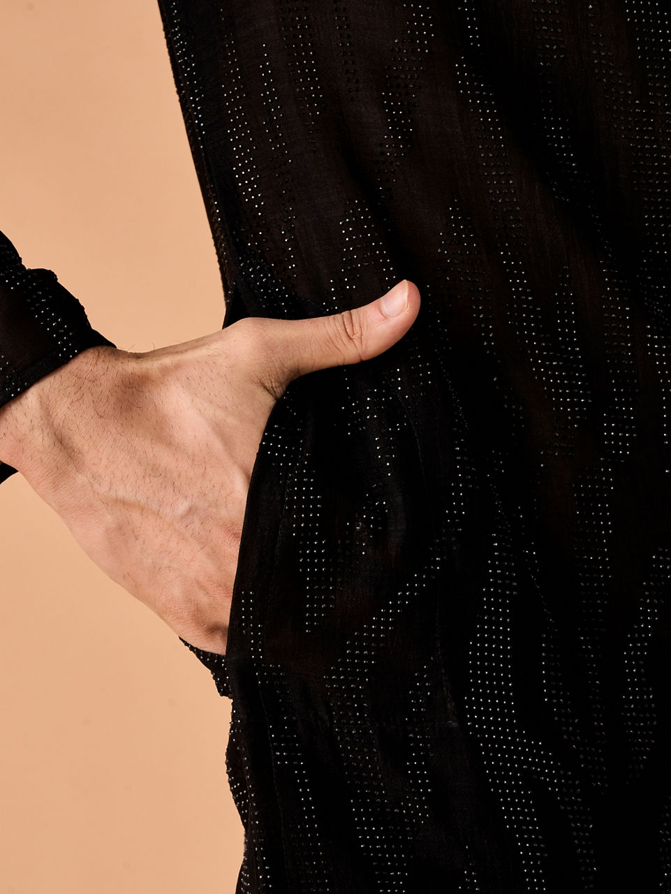 Manyavar Men Black Elegance Kurta Pant