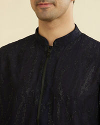 Manyavar Men Regal Blue Kurta Pant Set