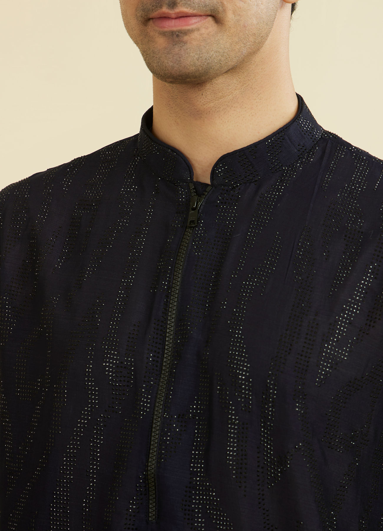 Manyavar Men Regal Blue Kurta Pant Set