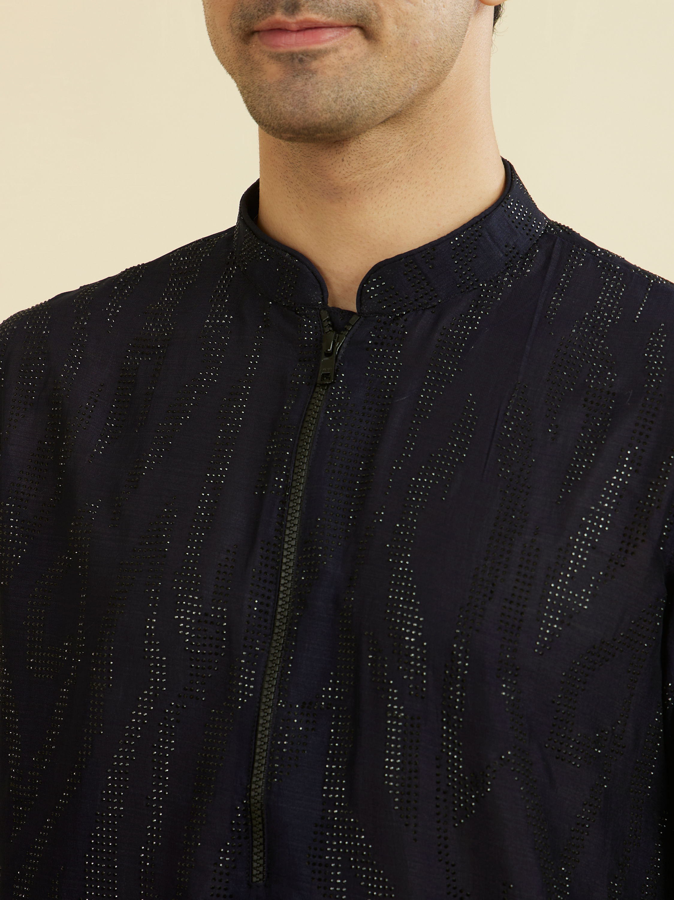 Manyavar Men Regal Blue Kurta Pant Set