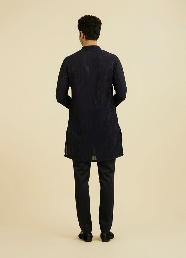 Manyavar Men Regal Blue Kurta Pant Set