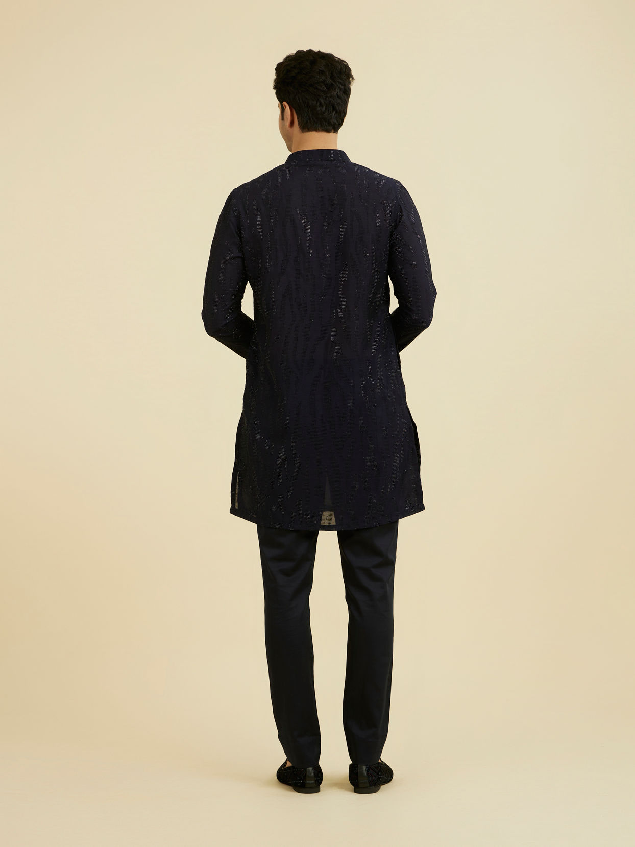 Manyavar Men Regal Blue Kurta Pant Set