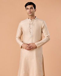 Manyavar Men Regal Fawn Brocade Kurta Pajama