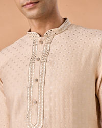 Manyavar Men Regal Fawn Brocade Kurta Pajama
