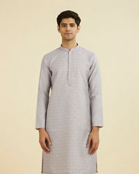 Manyavar Men Elegant Lilac Brocade Kurta Pajama