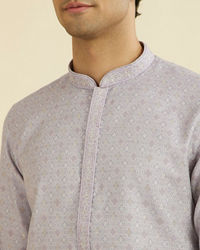Manyavar Men Elegant Lilac Brocade Kurta Pajama