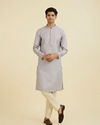 Manyavar Men Elegant Lilac Brocade Kurta Pajama