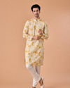 Manyavar Men Radiant Yellow Cotton Kurta Pajama Set