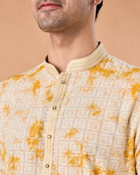 Manyavar Men Radiant Yellow Cotton Kurta Pajama Set