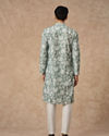 Manyavar Men Light Mid Green Blended Cotton Printed Kurta Pajama