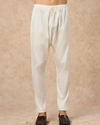 Manyavar Men Light Mid Green Blended Cotton Printed Kurta Pajama