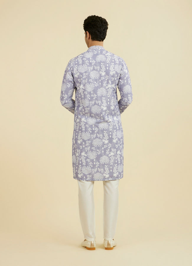 Manyavar Men Lilac Elegance Kurta Pajama